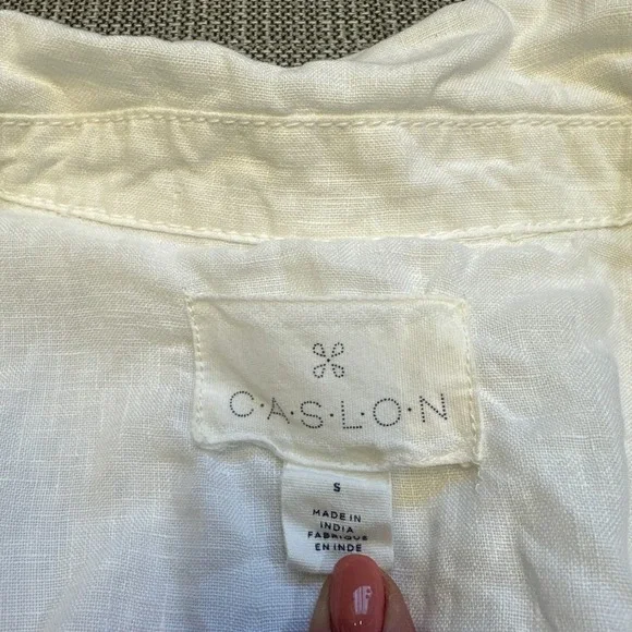 Coastal Euro 100% Linen Blazer Womens Small White Preppy Jacket Caslon - Picture 2 of 8